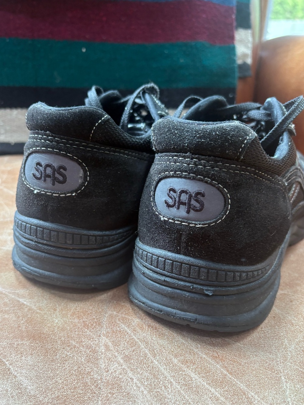 SAS Journey Men's Black Leather Mesh Walking Sneakers Shoes size 10.5 M - Picture 3 of 9